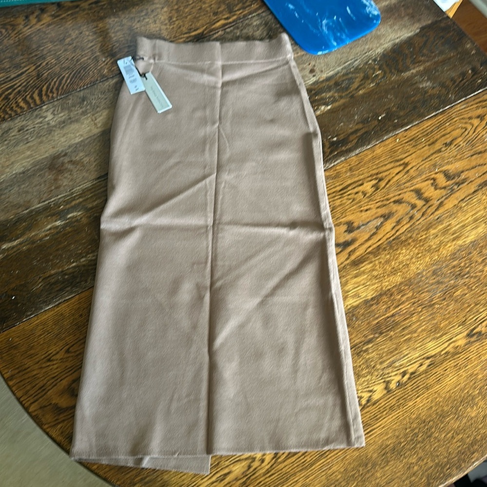 Aritzia Fitted Taupe Pencil Skirt (S — The Group Babaton)